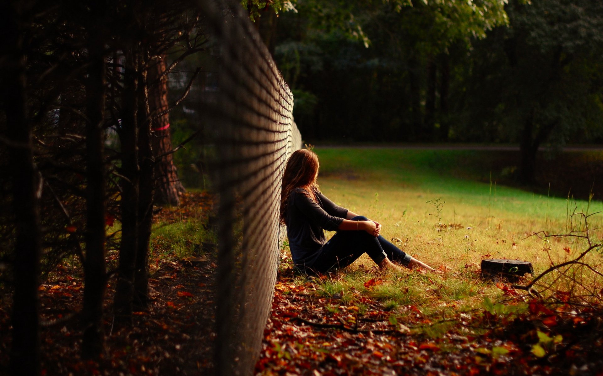 ragazza recinzione campo umore