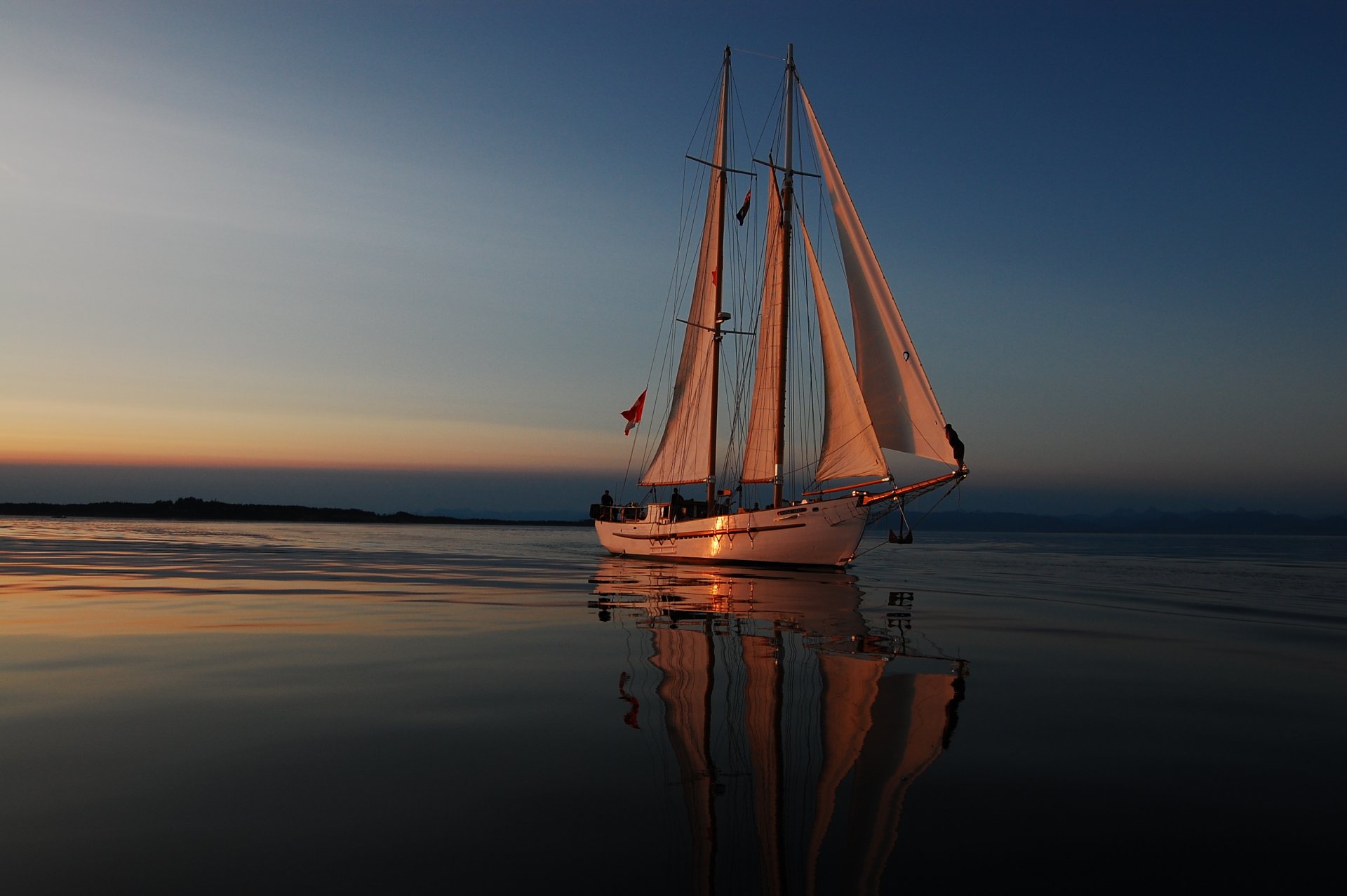 ea night yacht reflections of the sunset sail sports travel