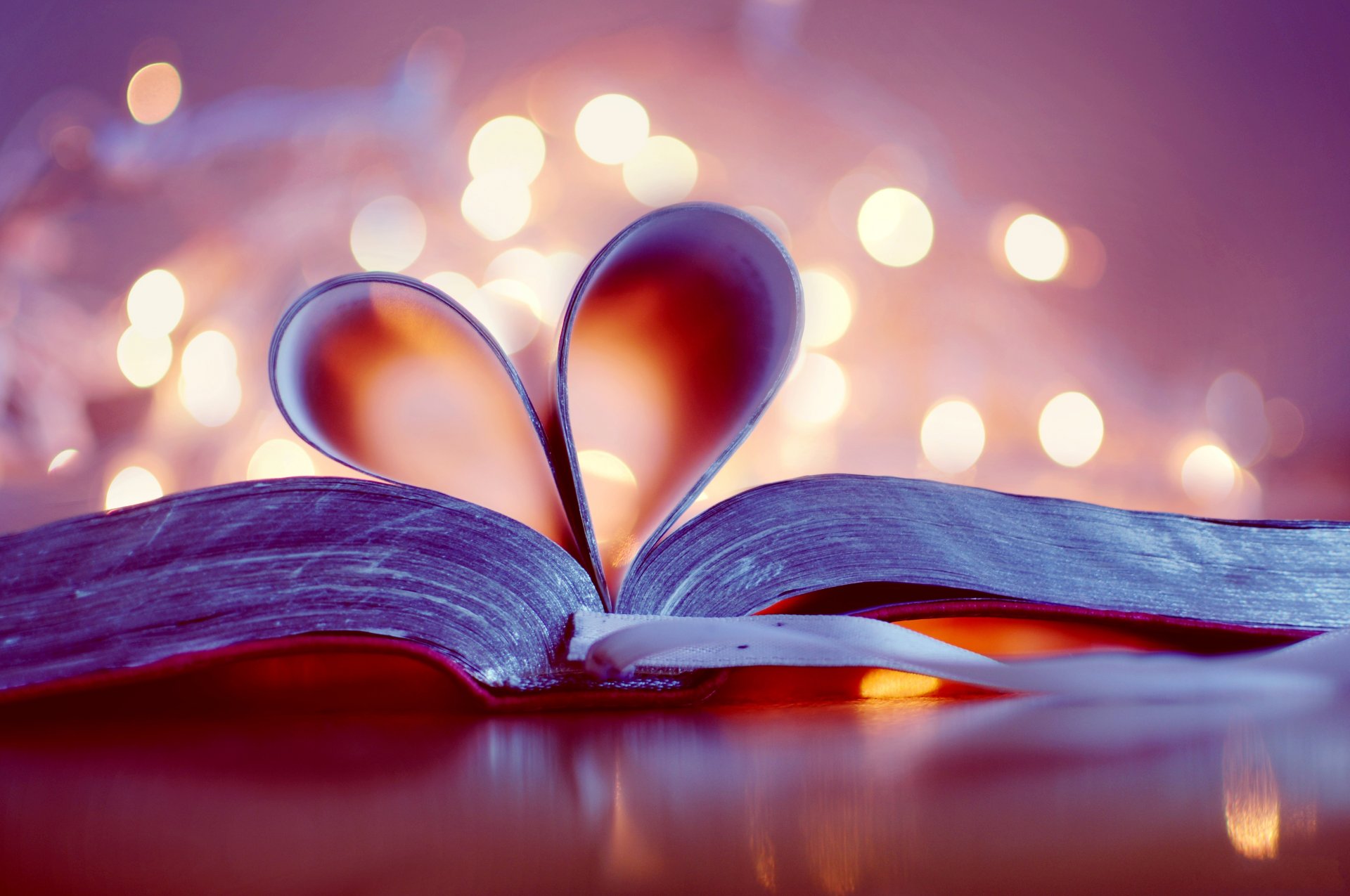 book bokeh pages bookmark heart heart