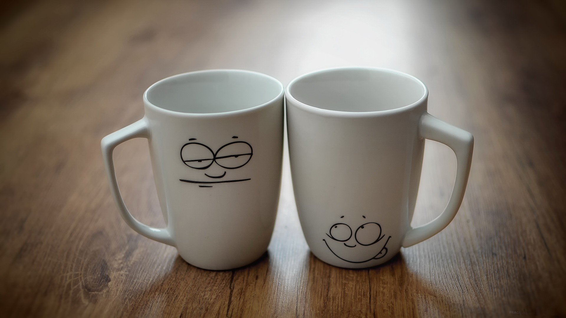 mugs two cups mood faces 1920x1080