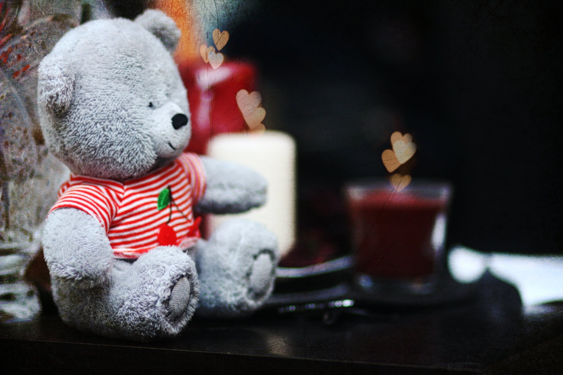 cute teddy bear candles heart teddy love