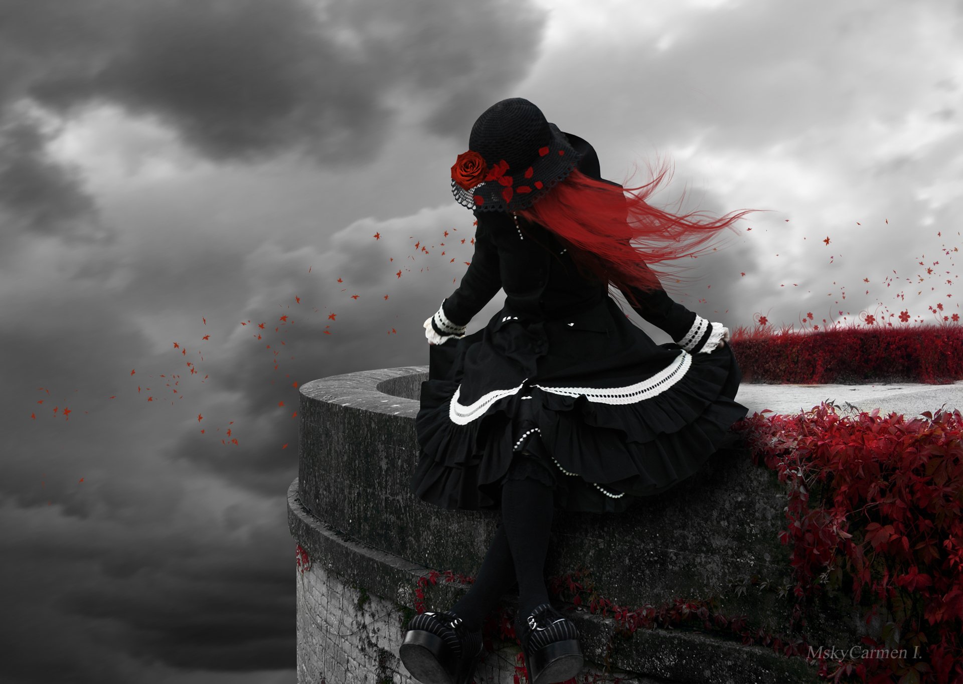 gothic lolita gothic&lolita mskycarmen goth gothic red hair darkly rose