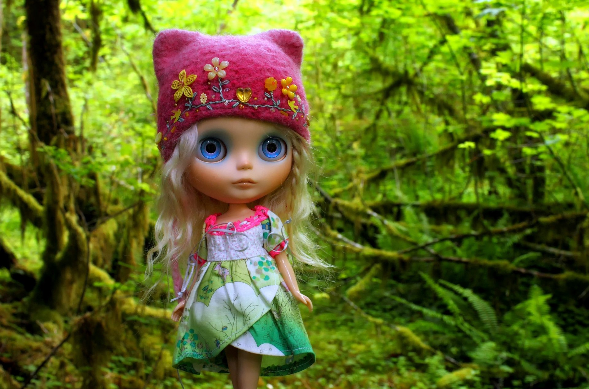 doll toy forest hair hat beanie