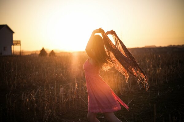 Beautiful girl in the sun