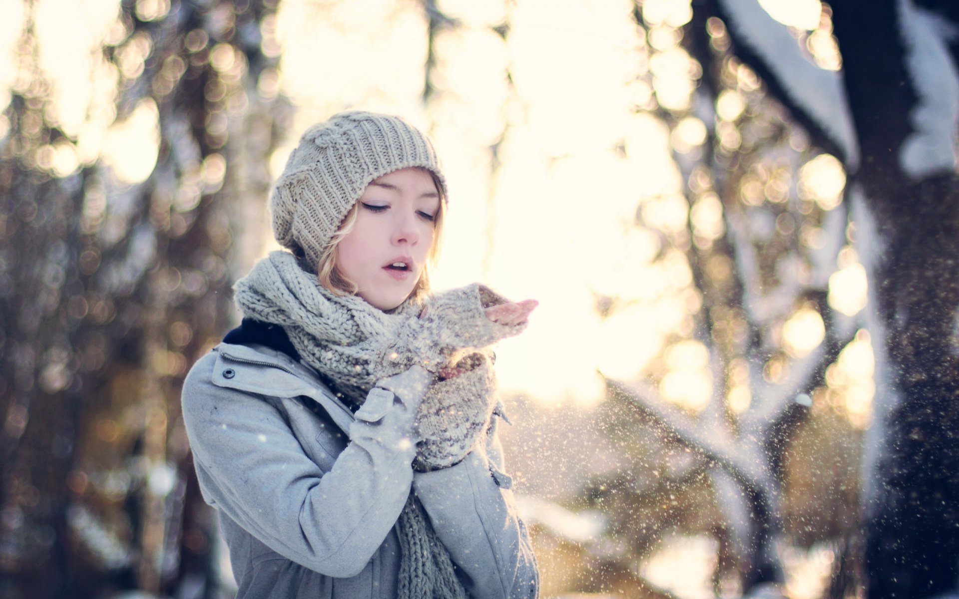 chica nieve estado de ánimo