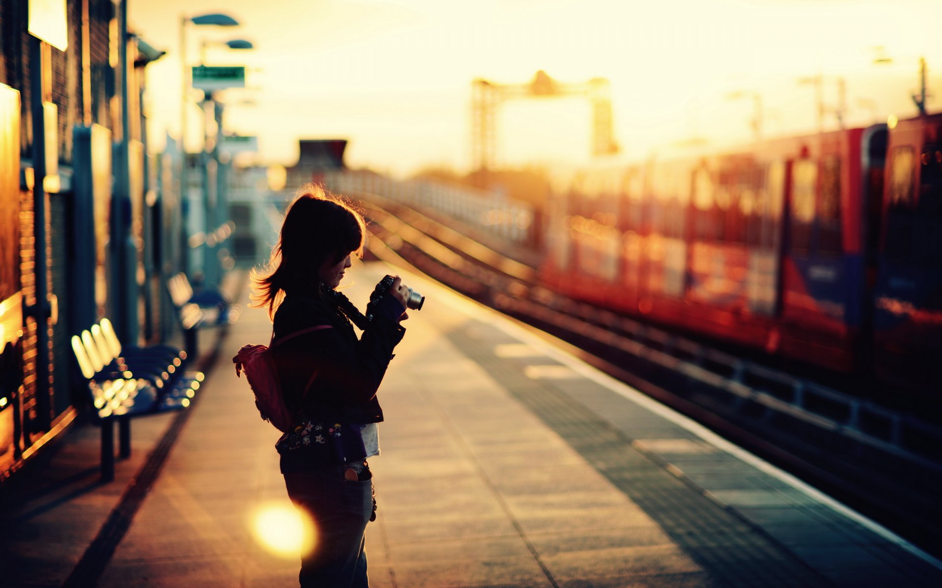 girl railway station mood