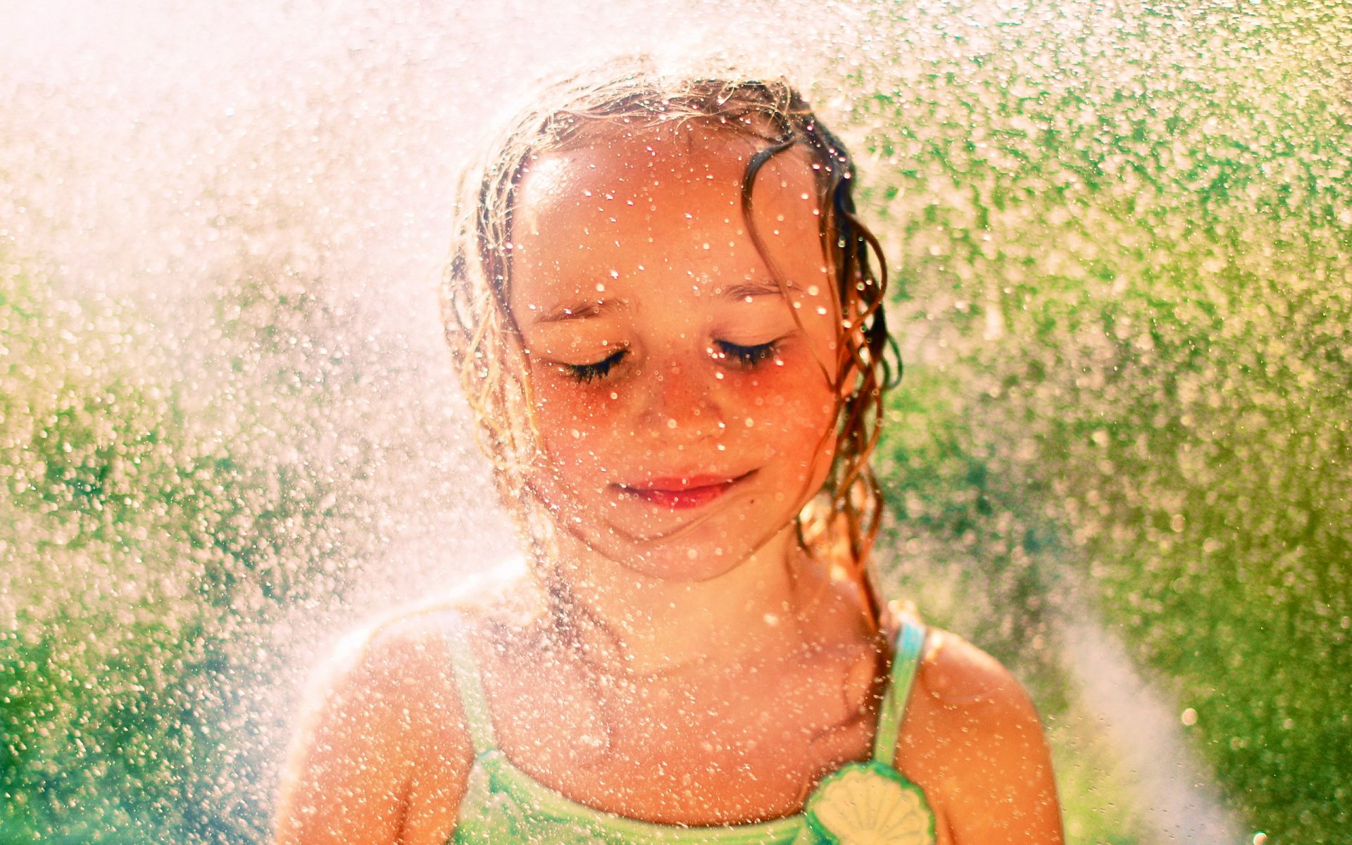 niña lluvia verano pintura