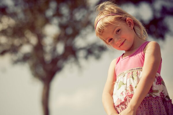 The girl has a summer mood photo