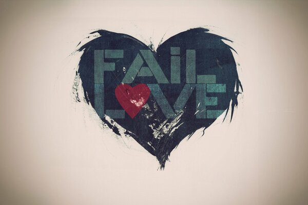 Fake love. A heart with an inscription