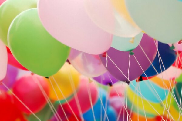 Colorful bright festive balloons, uplifting