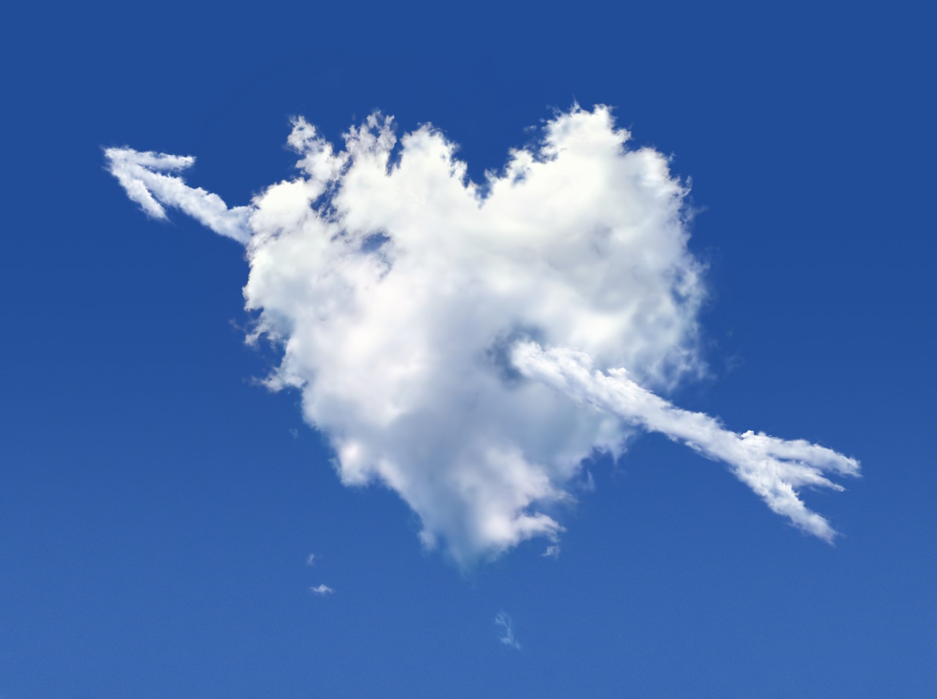 rendering cloud arrow heart sky