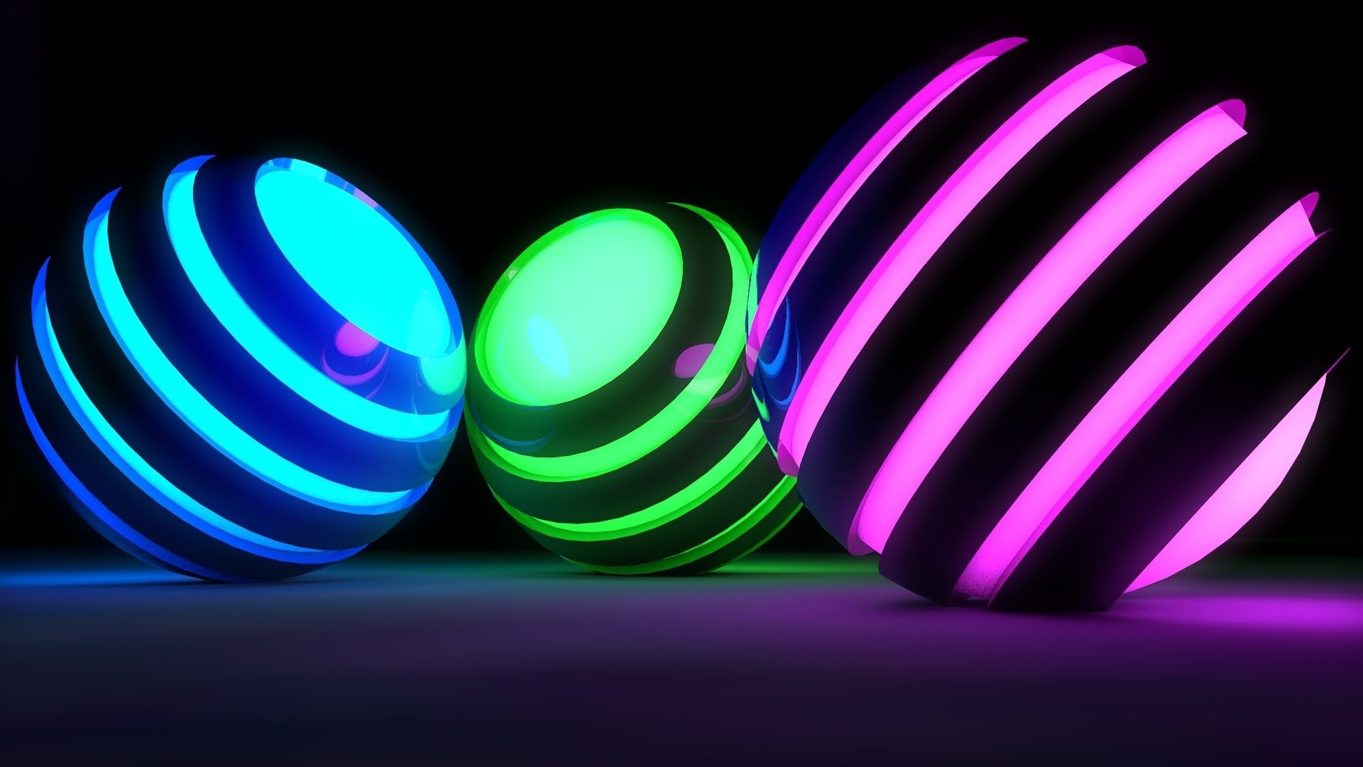 un rendu graphique boule sphère des bagues des bandes de luminescence l éclairage l éclat la couleur le reflet le reflet silhouette forme surface l arrière-plan