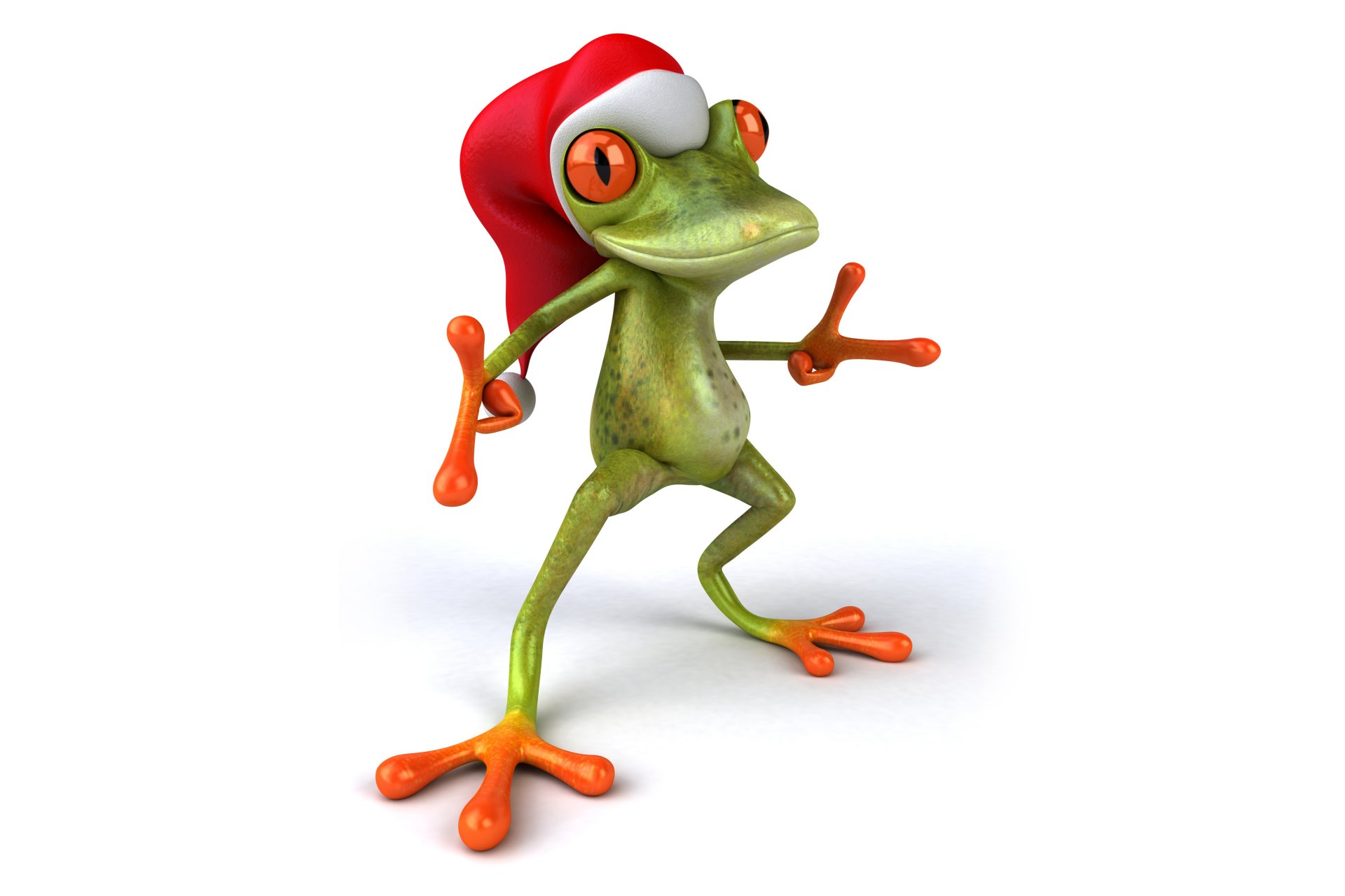 3d de grenouille de noël chapeau de père noël