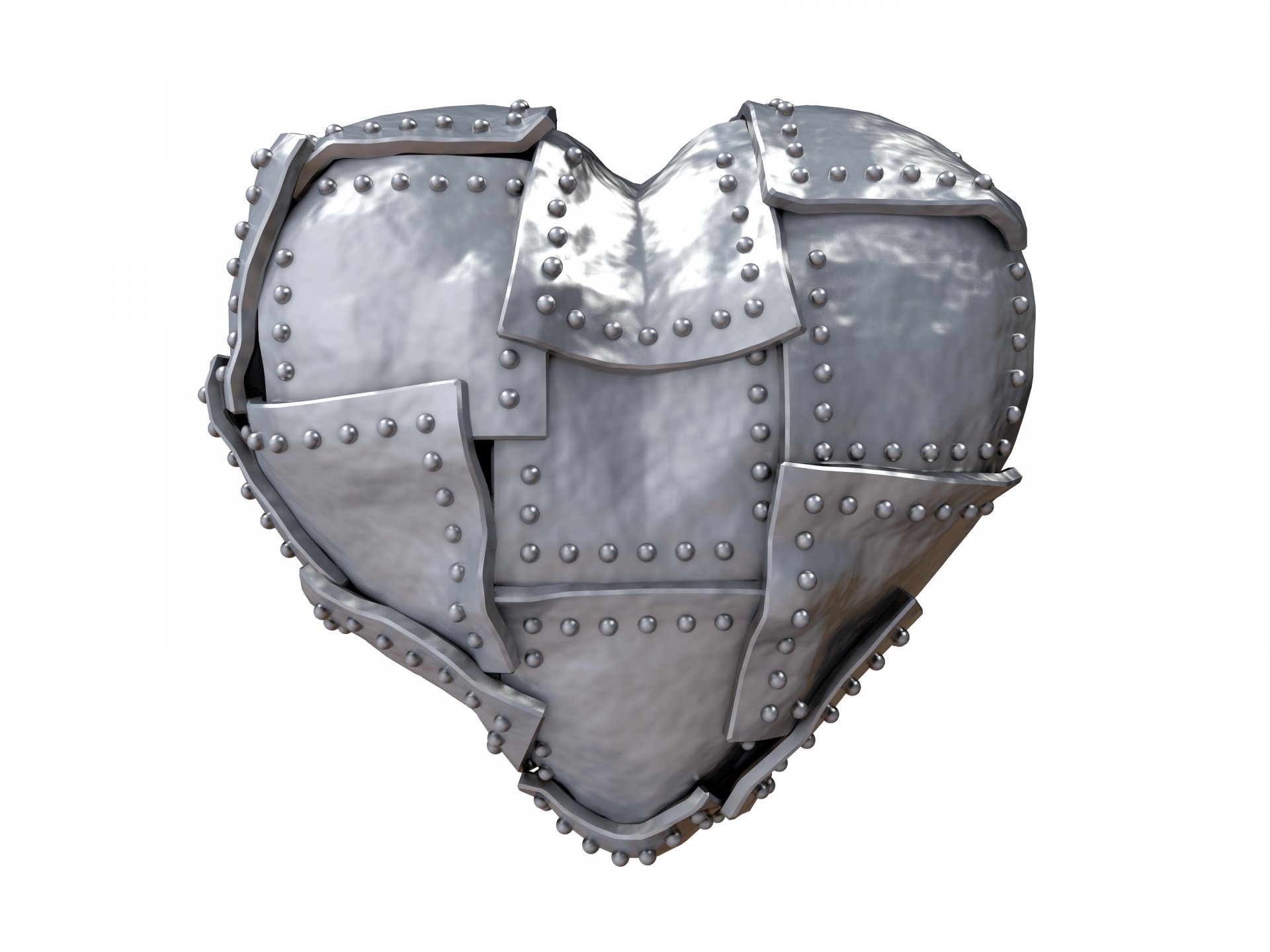 metallo acciaio 3d cuore di ferro di rendering