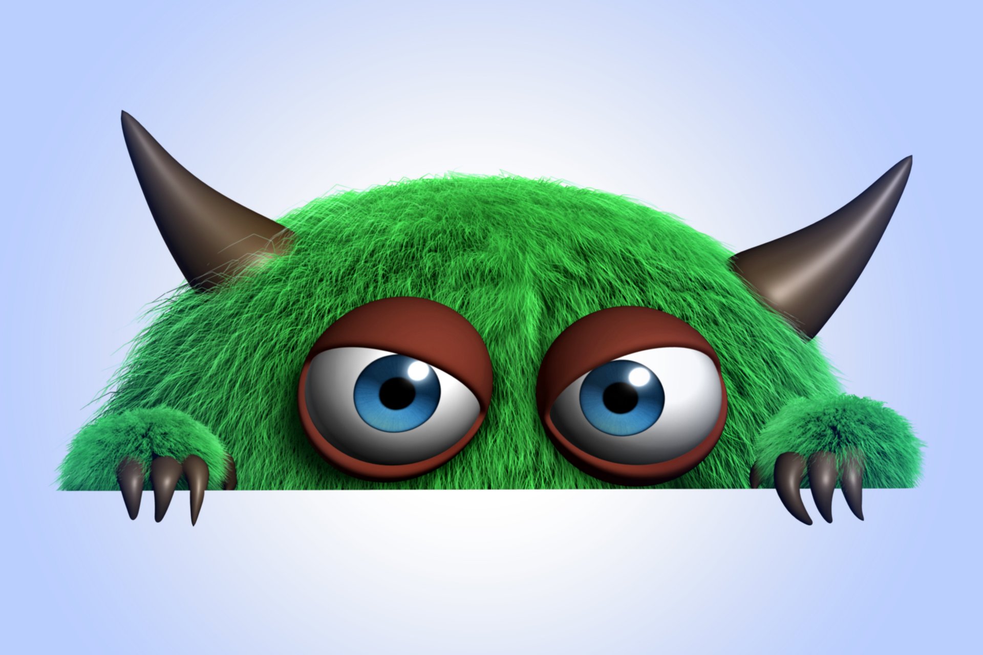 3d monster cartoon fluffy monster character