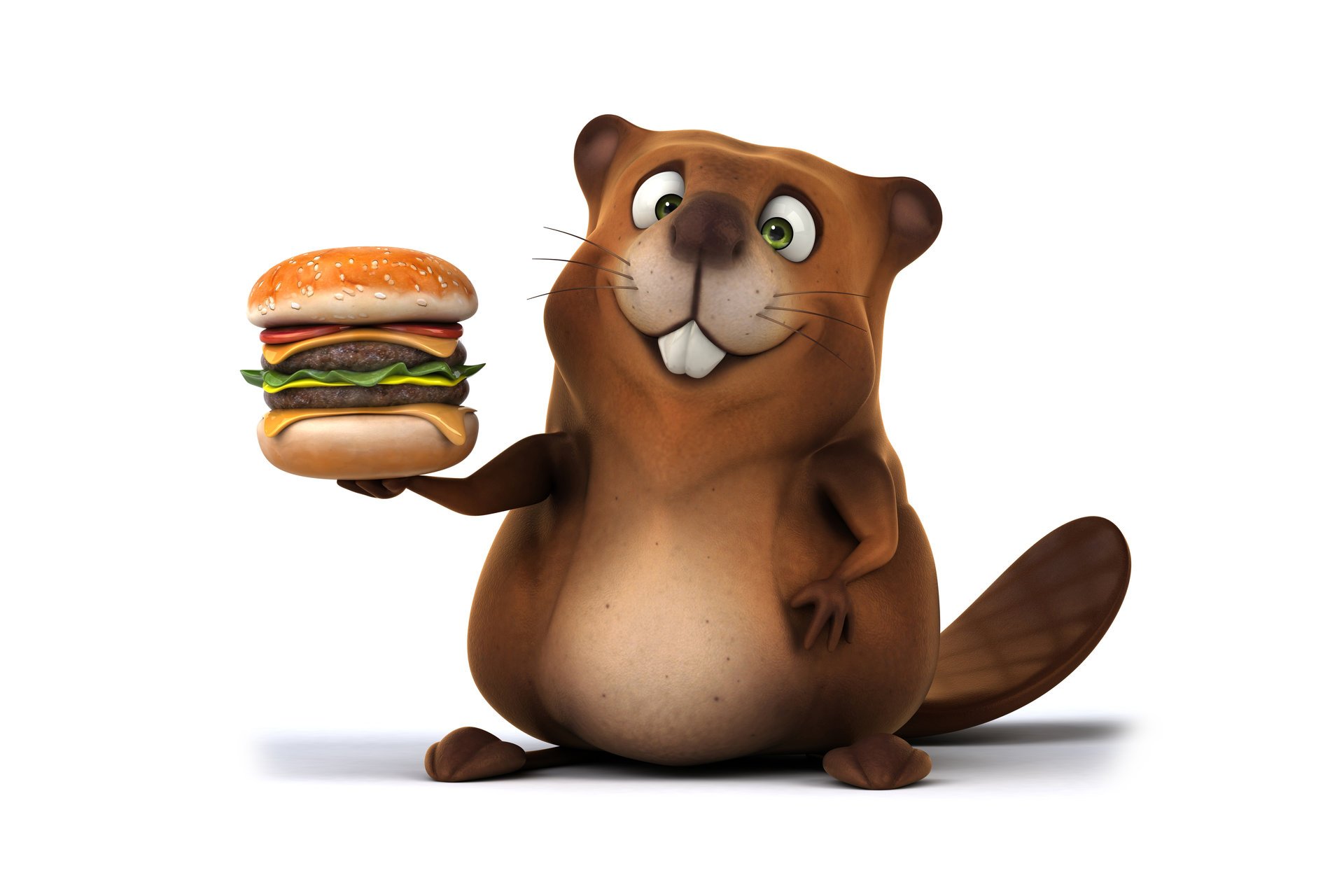 3d symbol hamburger beaver