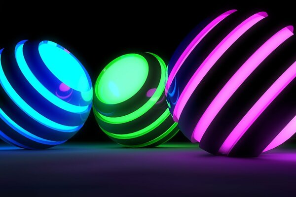 Backlighting shining graphic balls