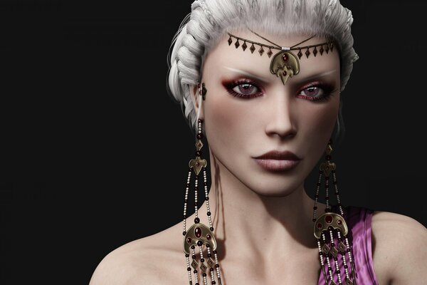 Renderowanie 3D Daenerys Targaryen na czarnym tle