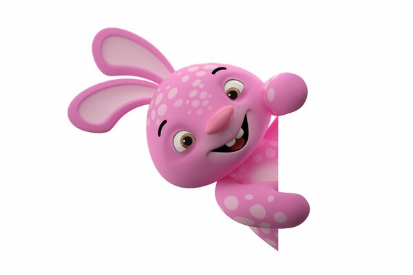 3d symbol pink rabbit