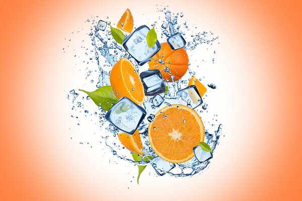 Un mélange d eau, d oranges et de glace
