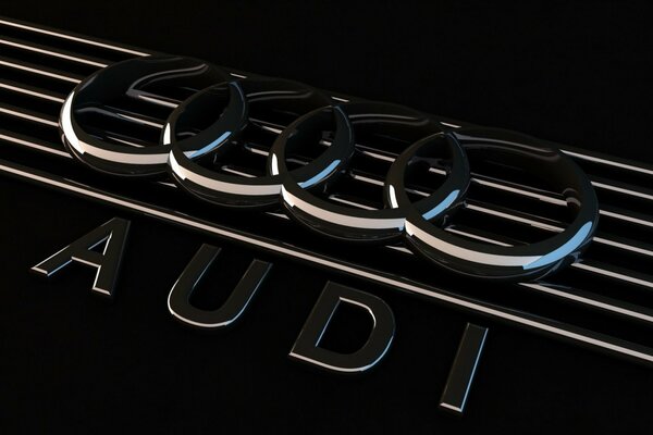 Audi logo on a black background