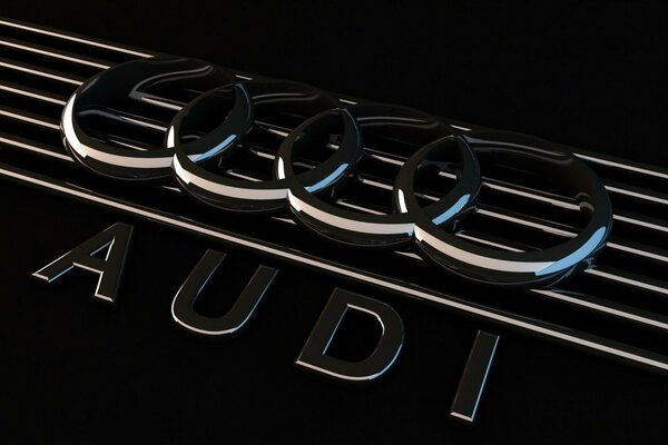 Logotipo de Audi sobre fondo negro