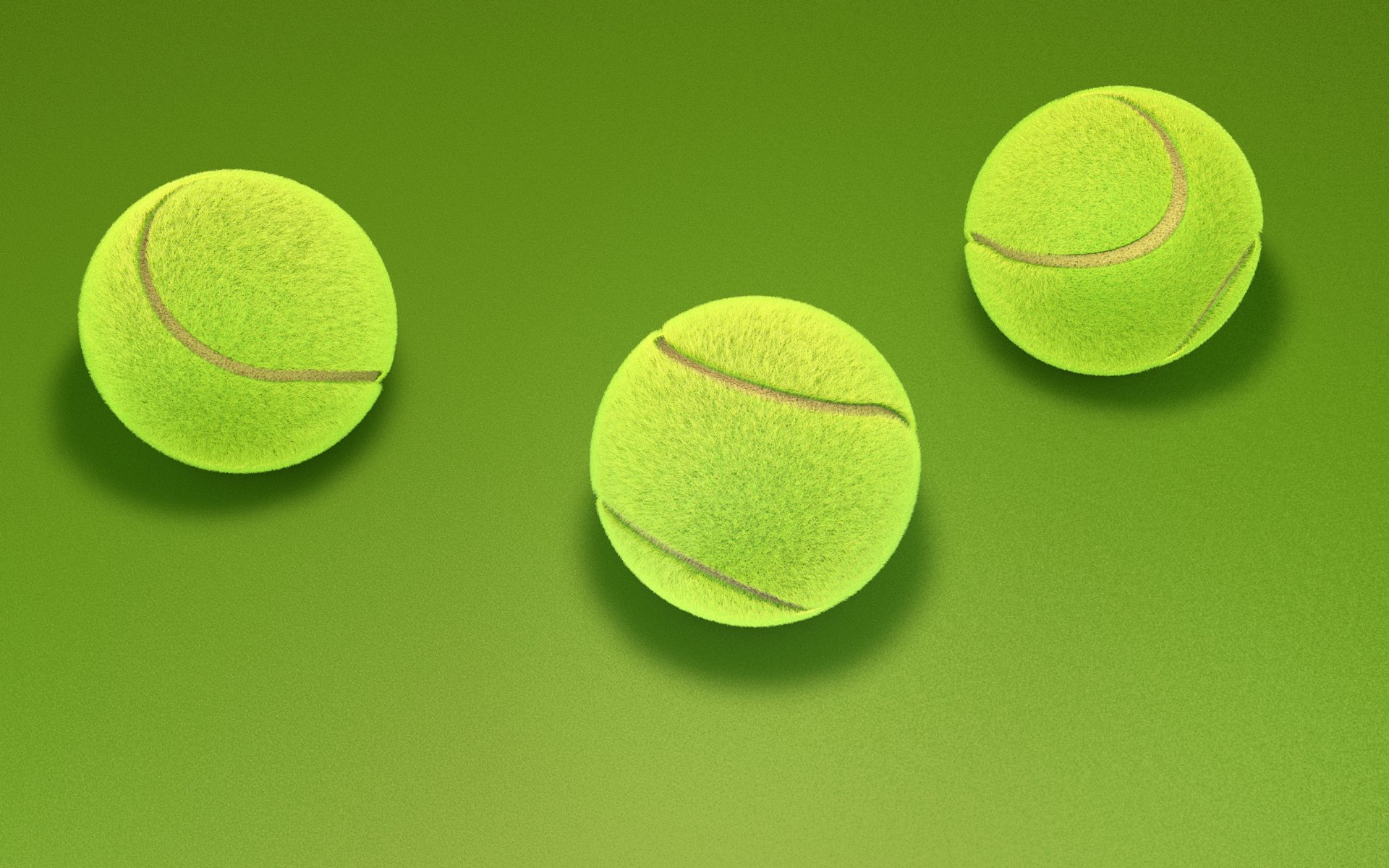 art tennis three ball green background abstract 3d