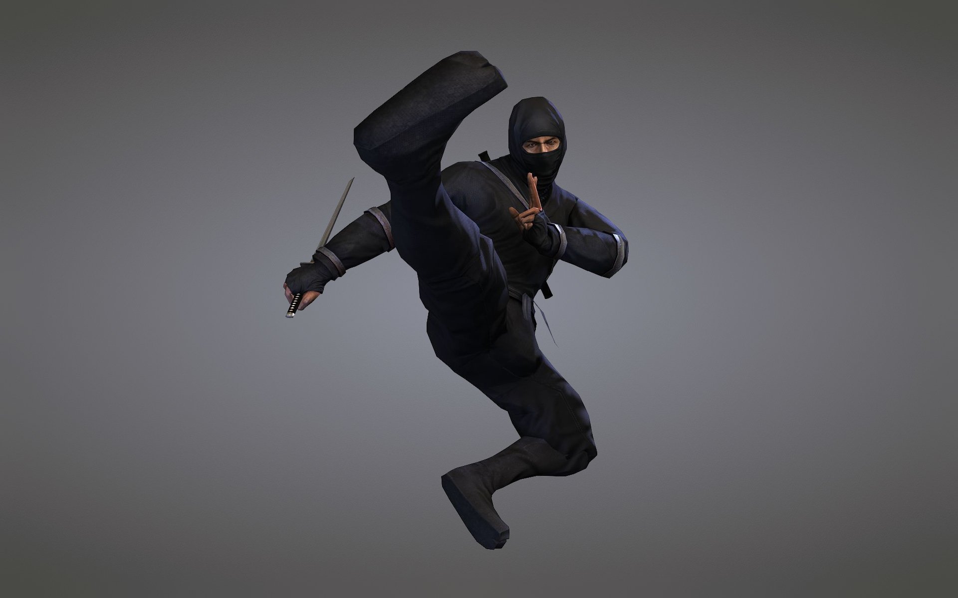 ninja costume noir arme lame épée