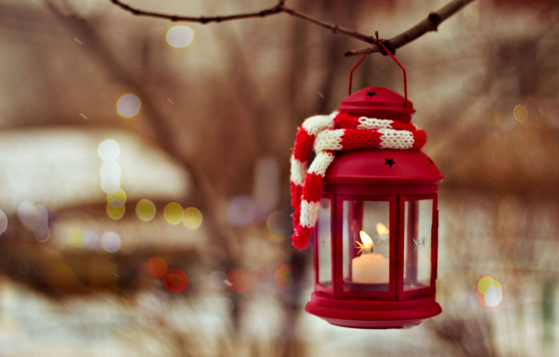 lanterna candele natale inverno albero capodanno