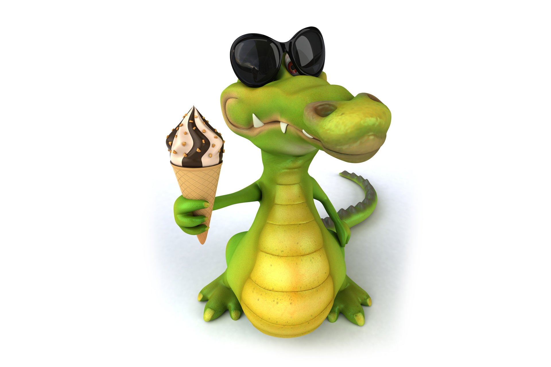 3d symbol ice cream crocodile