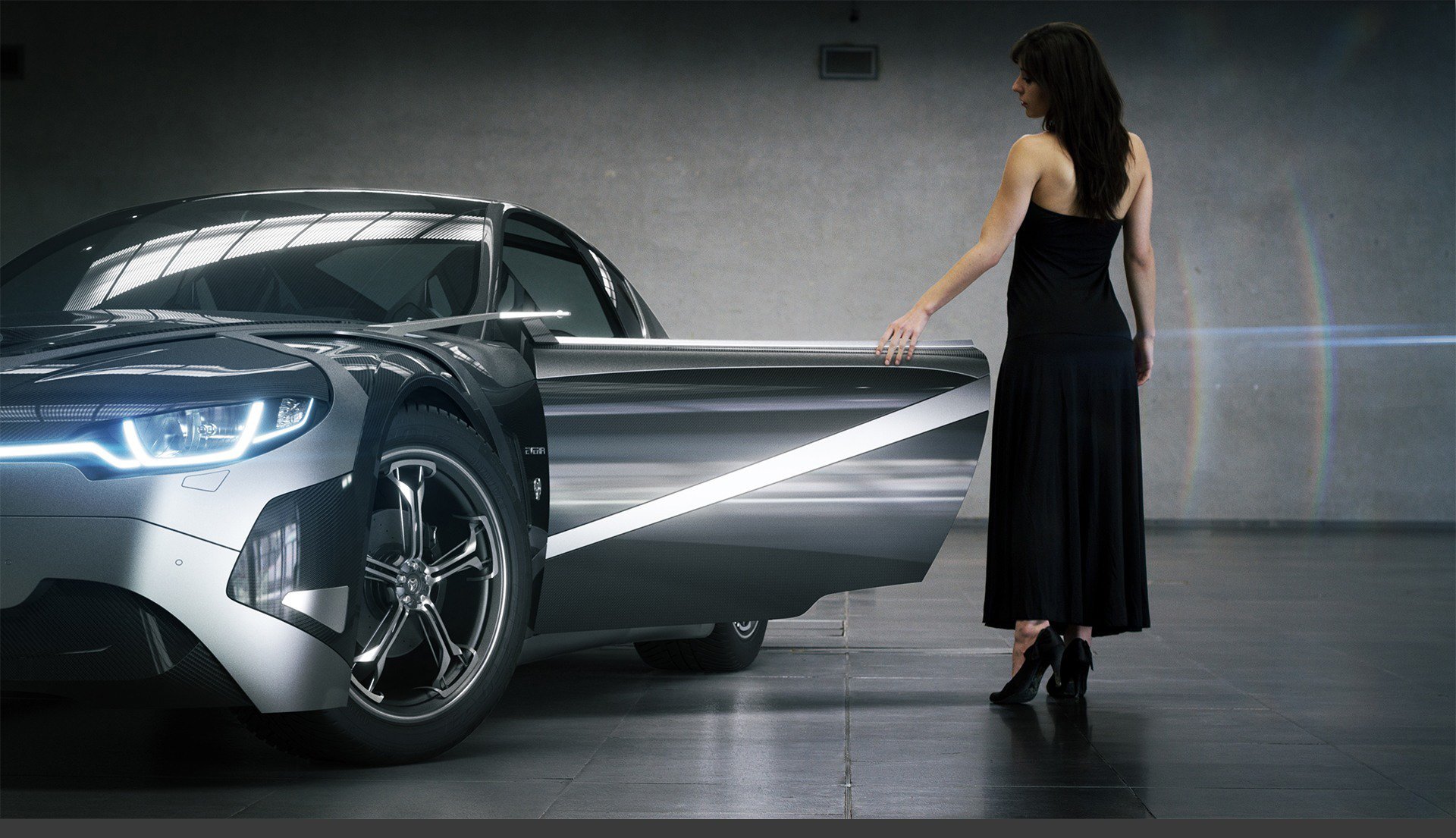 tronatic everia le concept-car 3d voiture une femme de carbone