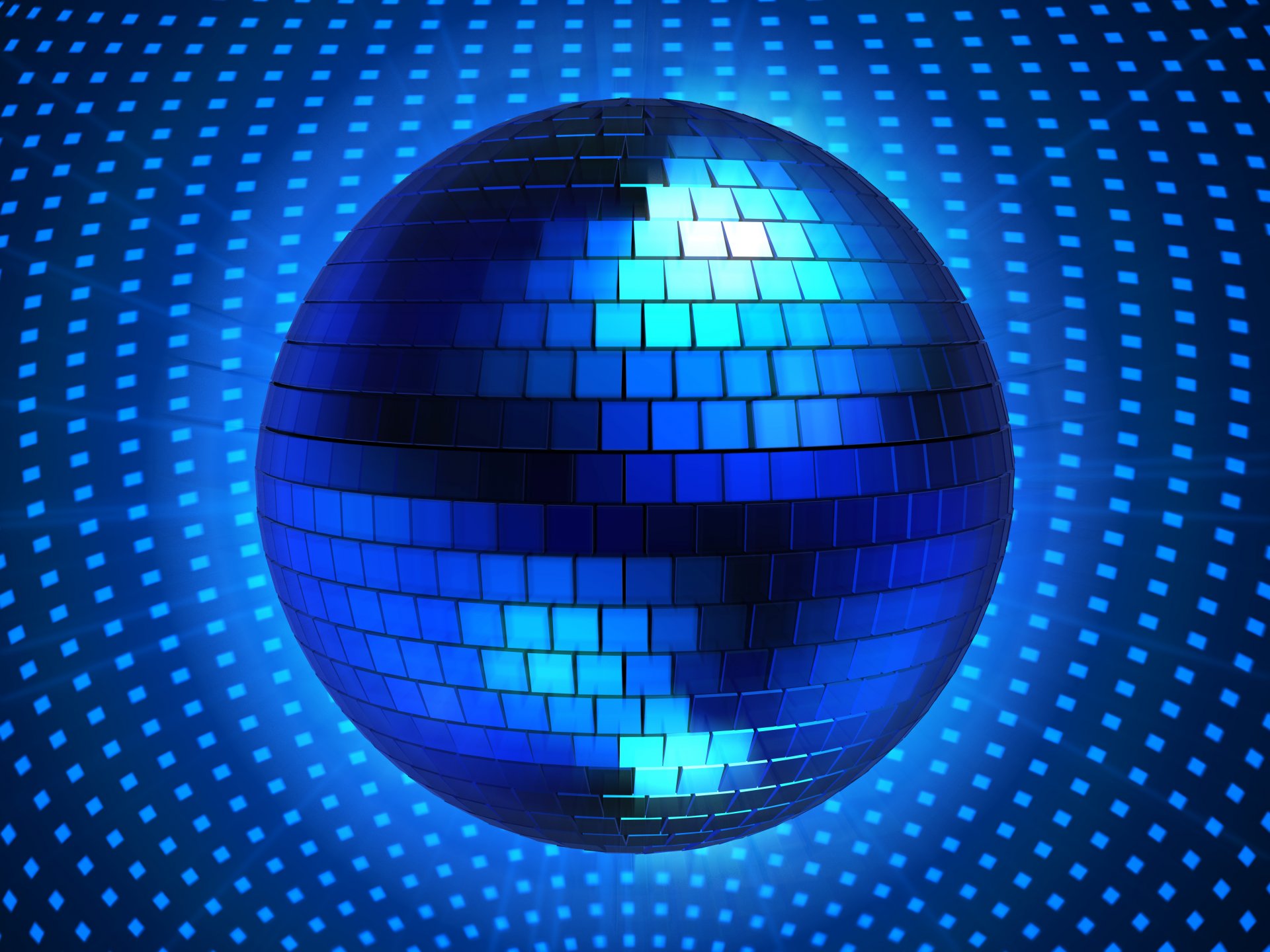 rendering grafik 3d disco kugel blau