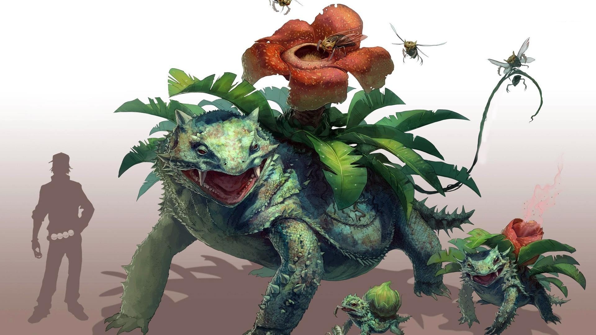 bulbasaur ivysaur venusaur fantasy art бульбазавр арт