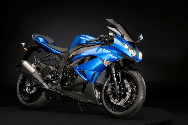 Motorcycle blue and black colors