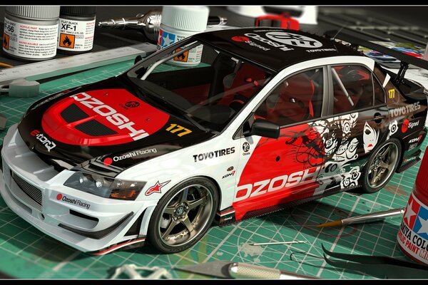 Malbuch mini modell mitsubishi evo ix