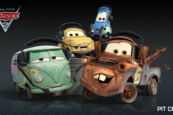 Coches divertidos de la caricatura de pixar