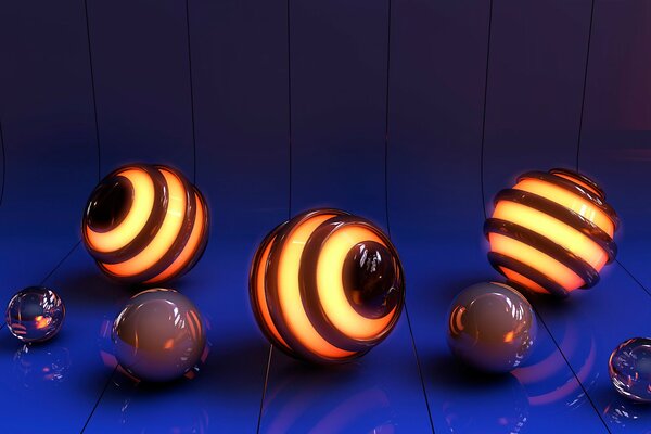 Rendering graphics glowing balls