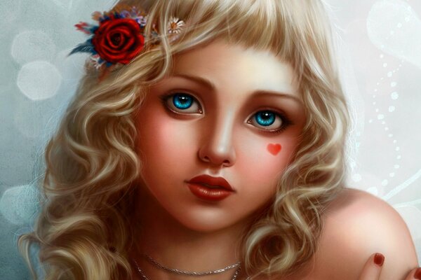 Figura chica rubia con ojos azules