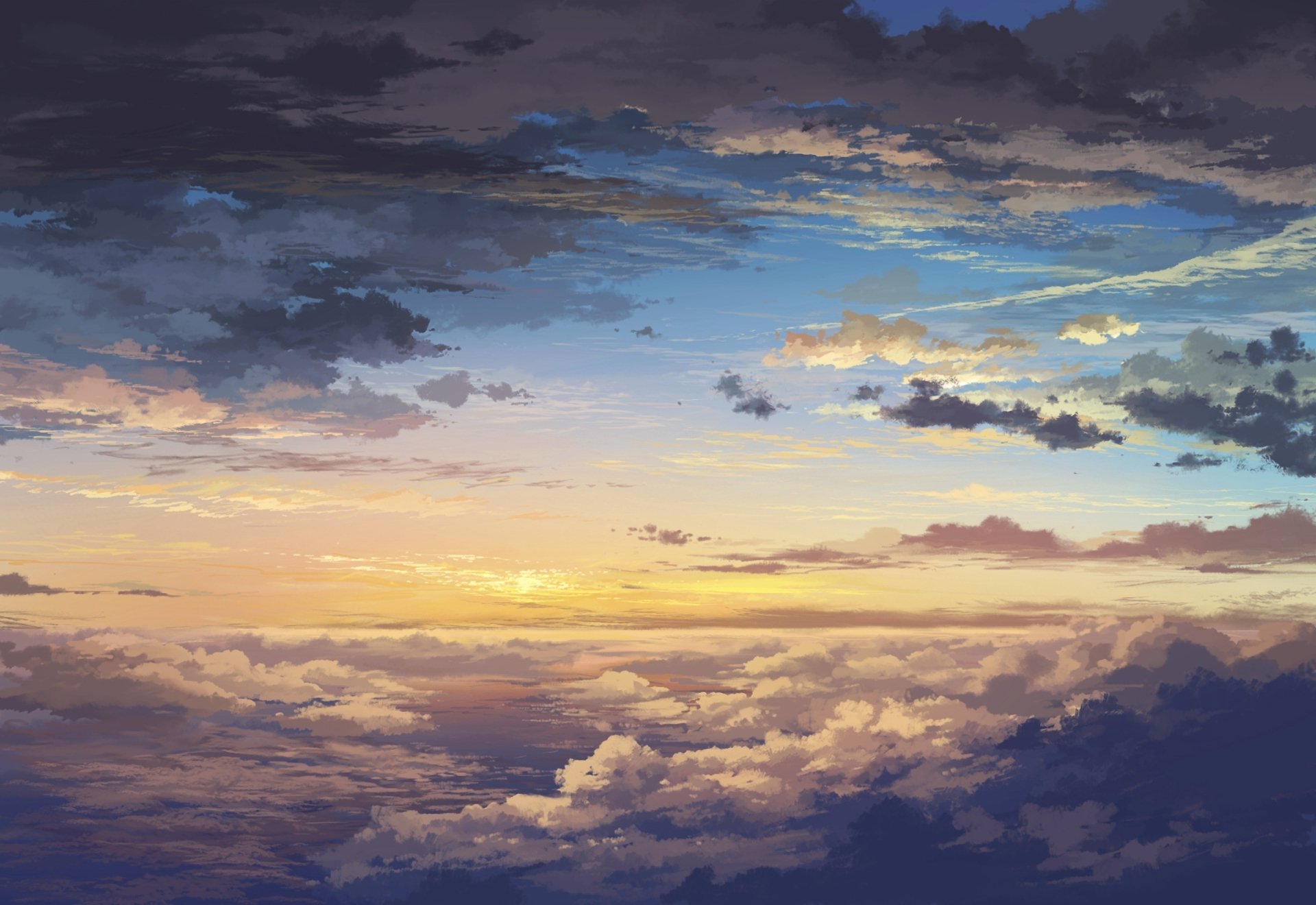 art juuyonkou paysage nuages ciel nuages altitude coucher de soleil aube