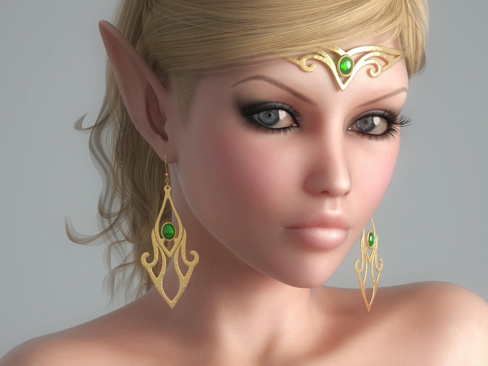 girl elf elf jewelry ears face tiara earring