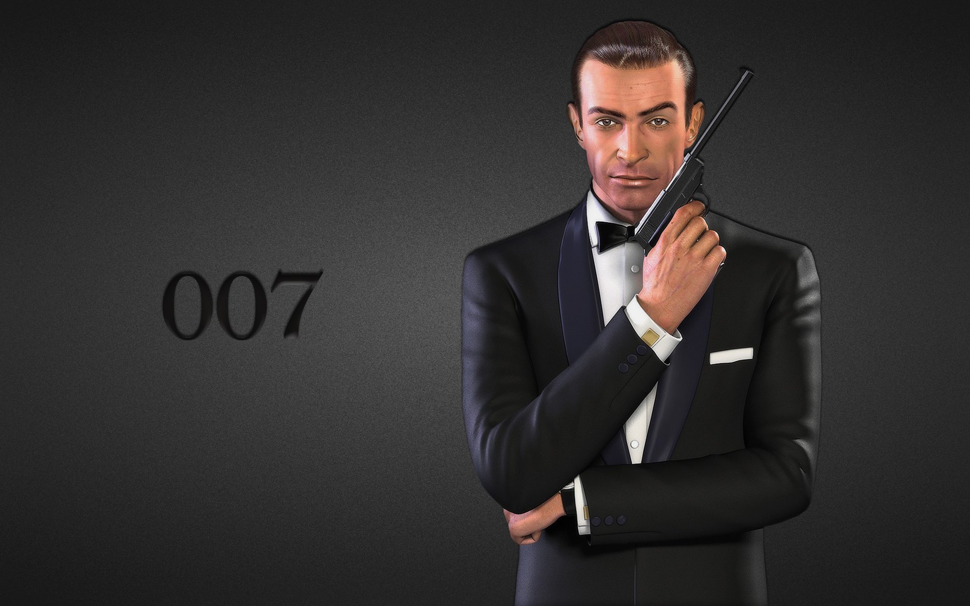 sean connery james bond pistole schwarzer hintergrund schwarzer anzug inschrift agent 007