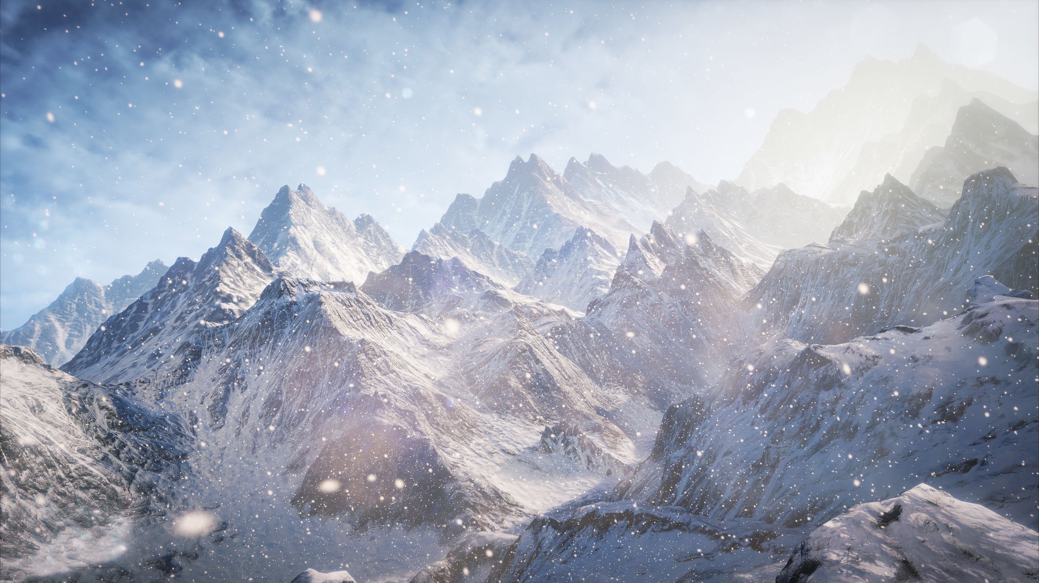 l unreal engine 4 la montagne la neige la lumière