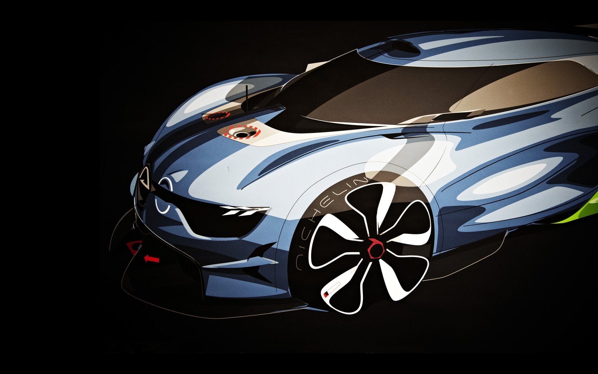 renault alpine a110-50 concetto renault alpine anteriore arte arte rendnring crepuscolo