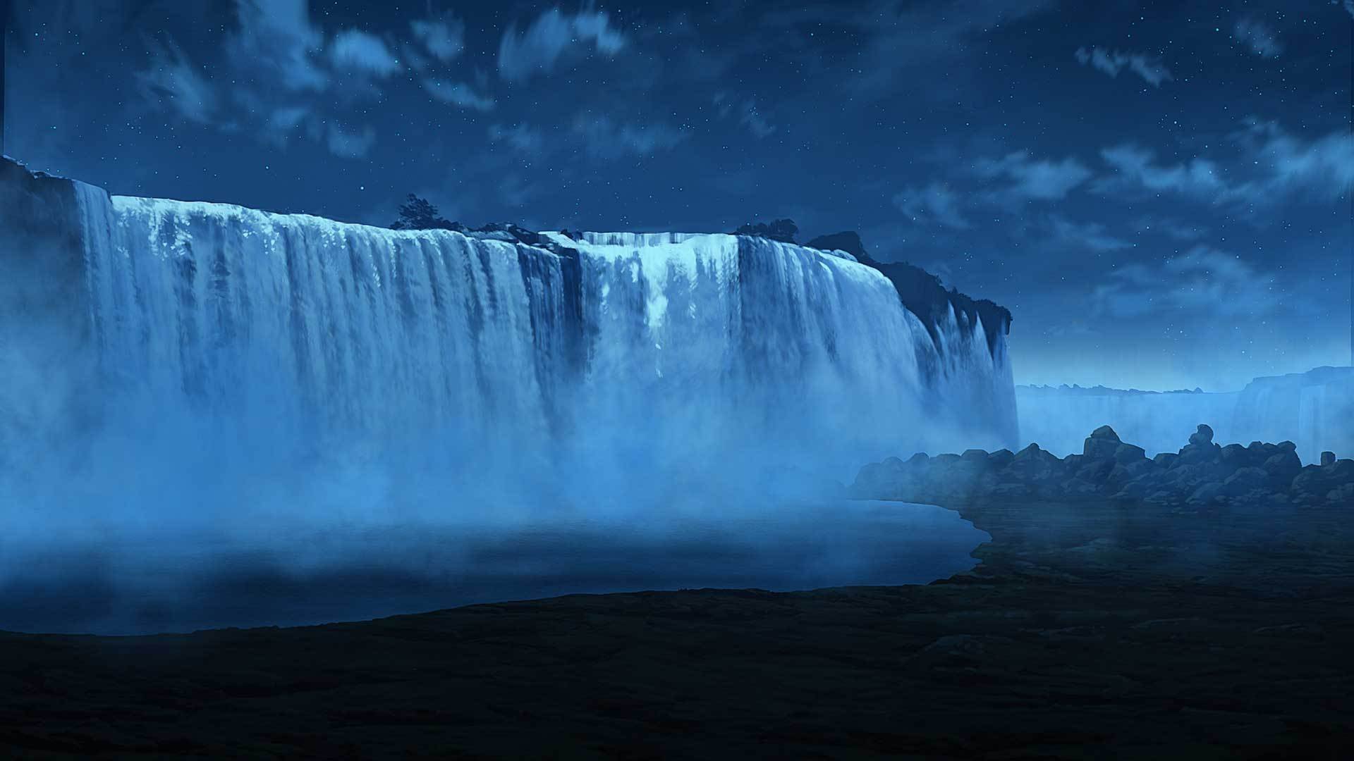 l art la nuit les chutes les nuages la brume les étoiles