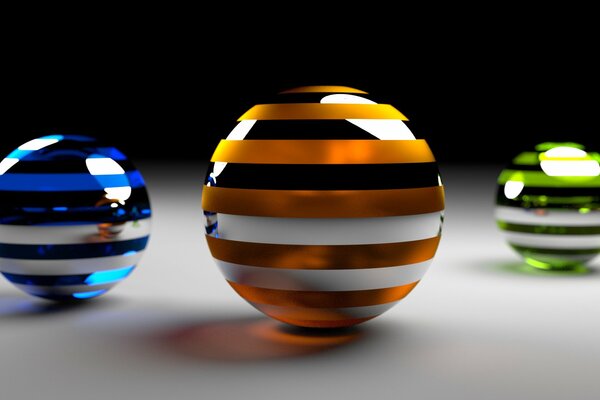 Renderizado de bolas multicolores volumétricas