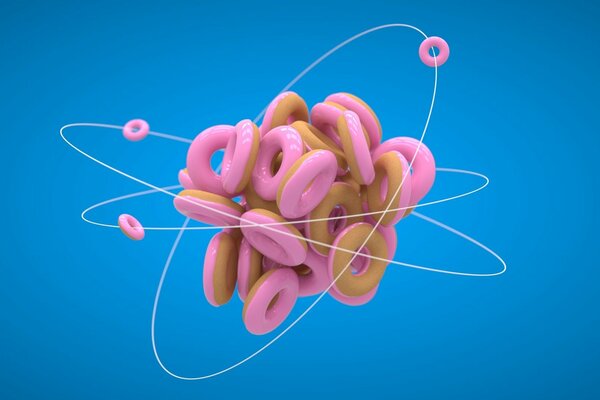 La molécule en forme de beignets 3D