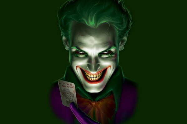 Sorriso del Joker su sfondo verde