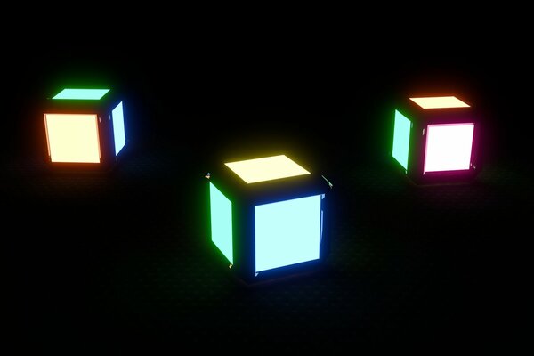 Цветные минималистичные кубы/cube