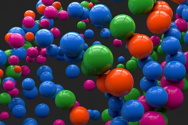 Arte di palline colorate in riflessione