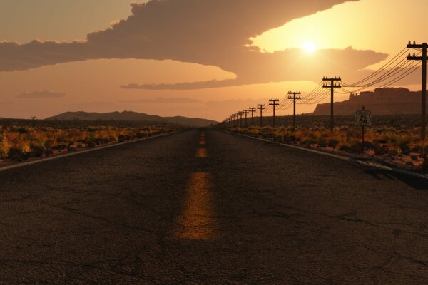 Art of the US road in the wasteland